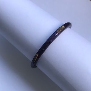 purple bangle bracelet w gold flower details